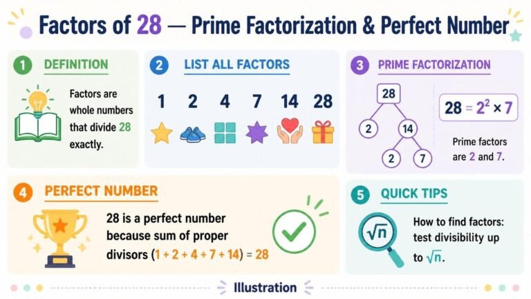 Factors of 28 Explained | Prime Factorization, Perfect Number
